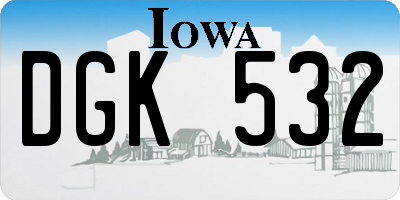IA license plate DGK532