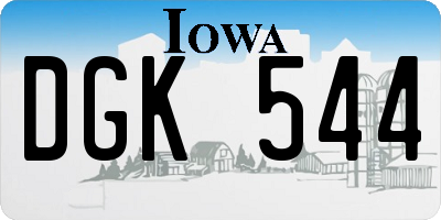 IA license plate DGK544