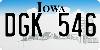 IA license plate DGK546