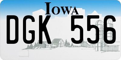 IA license plate DGK556