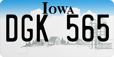 IA license plate DGK565