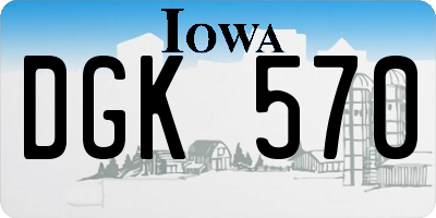 IA license plate DGK570
