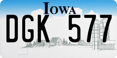 IA license plate DGK577