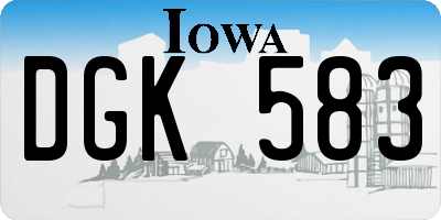 IA license plate DGK583