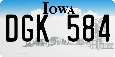 IA license plate DGK584