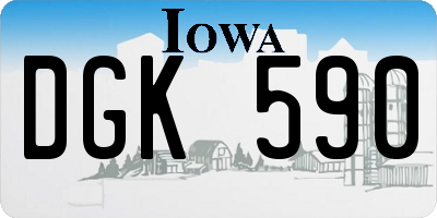 IA license plate DGK590