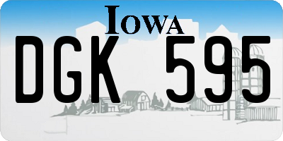 IA license plate DGK595