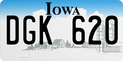 IA license plate DGK620