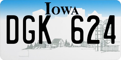 IA license plate DGK624