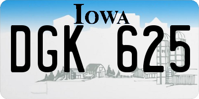 IA license plate DGK625