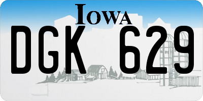 IA license plate DGK629
