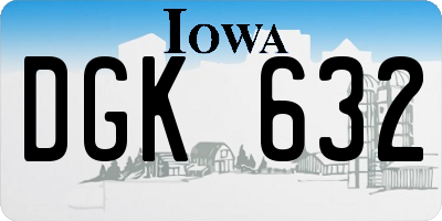 IA license plate DGK632