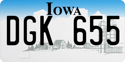 IA license plate DGK655