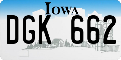 IA license plate DGK662