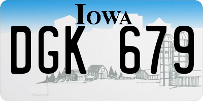 IA license plate DGK679