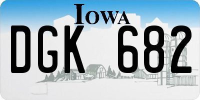 IA license plate DGK682