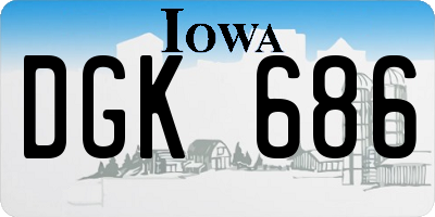 IA license plate DGK686
