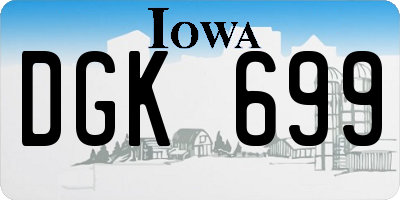IA license plate DGK699