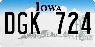IA license plate DGK724