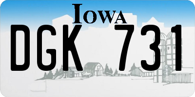IA license plate DGK731