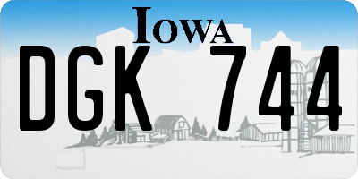 IA license plate DGK744