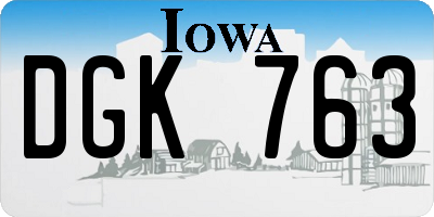 IA license plate DGK763
