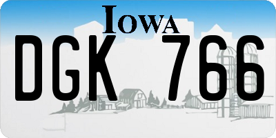 IA license plate DGK766