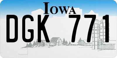 IA license plate DGK771