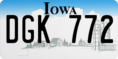 IA license plate DGK772