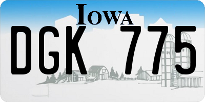 IA license plate DGK775
