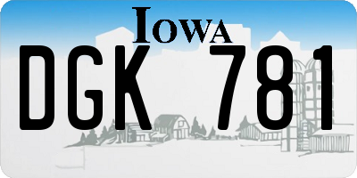 IA license plate DGK781