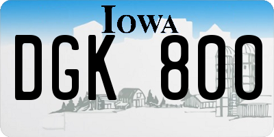 IA license plate DGK800
