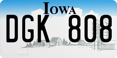 IA license plate DGK808