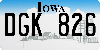 IA license plate DGK826