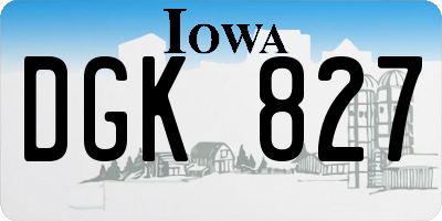 IA license plate DGK827