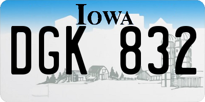 IA license plate DGK832