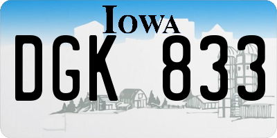 IA license plate DGK833