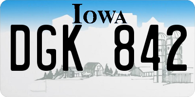 IA license plate DGK842