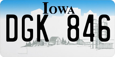 IA license plate DGK846