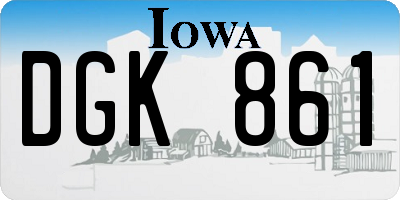 IA license plate DGK861