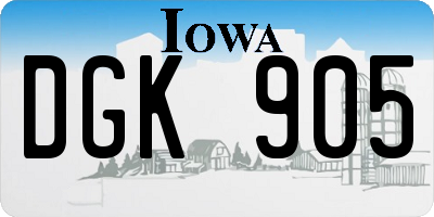 IA license plate DGK905