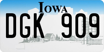 IA license plate DGK909