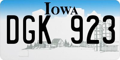 IA license plate DGK923