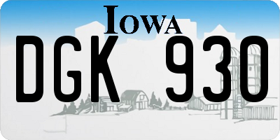 IA license plate DGK930
