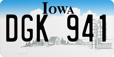 IA license plate DGK941