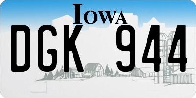 IA license plate DGK944