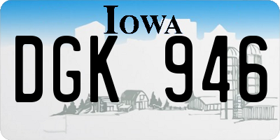 IA license plate DGK946