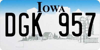 IA license plate DGK957