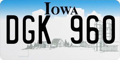 IA license plate DGK960