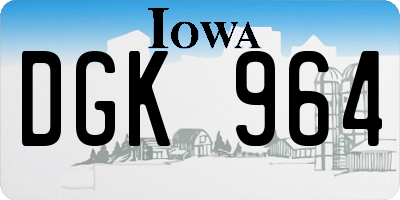IA license plate DGK964
